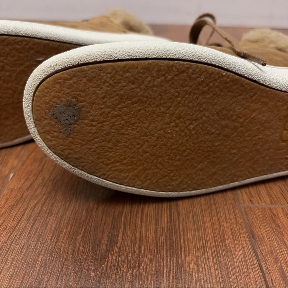 VGUC | UGG Women's Chestnut Leather High-Top Sneakers 1019716 - Picture 9 of 12